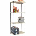 Nexel Nexelite 4 Shelf, Vented Plastic Mat Shelving Unit, Starter, 36inW x 21inD x 86inH 331782N